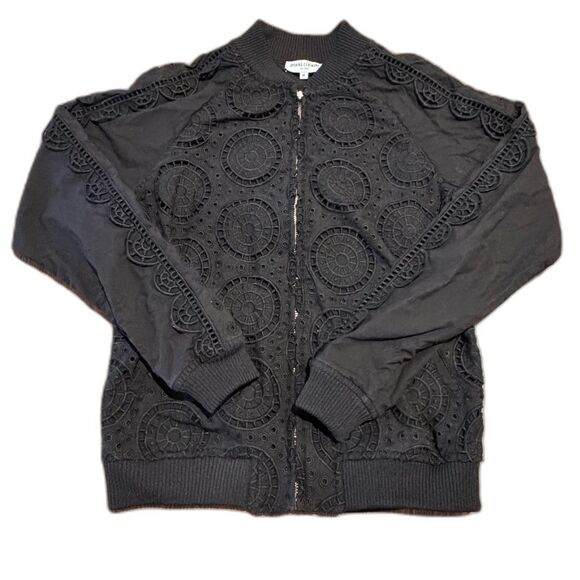 Opening Ceremony Women's XS Anglaise Broderie Lace Bomber Jacket Black - Picture 1 of 8